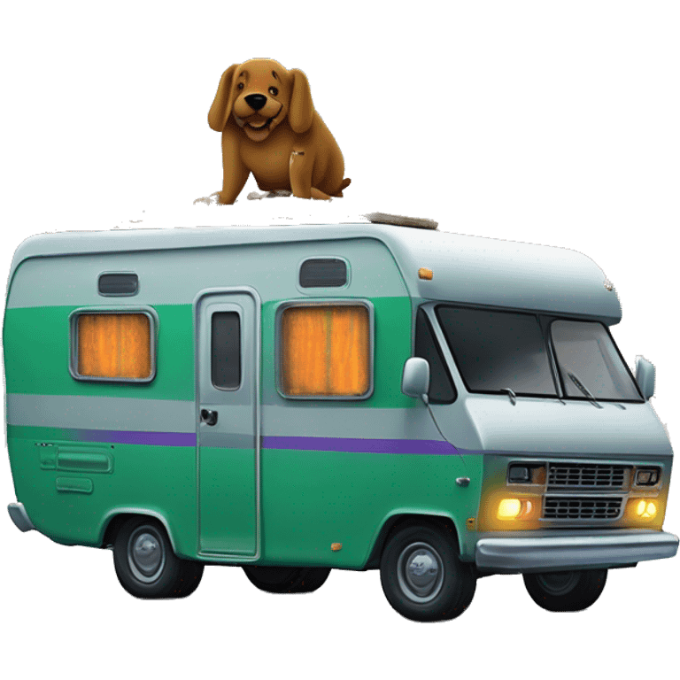 very expensive but haunted horror dream rv camper for Scooby Doo and the kids in the gang while it’s cold and snowing hard outside  emoji