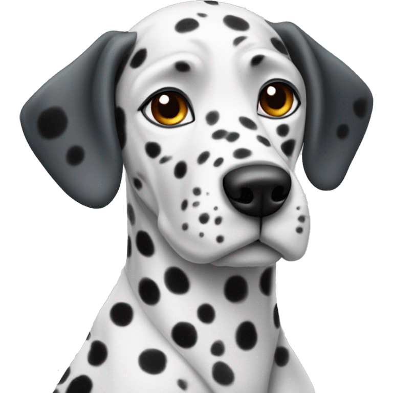 Dalmatian wearing ear warmers emoji