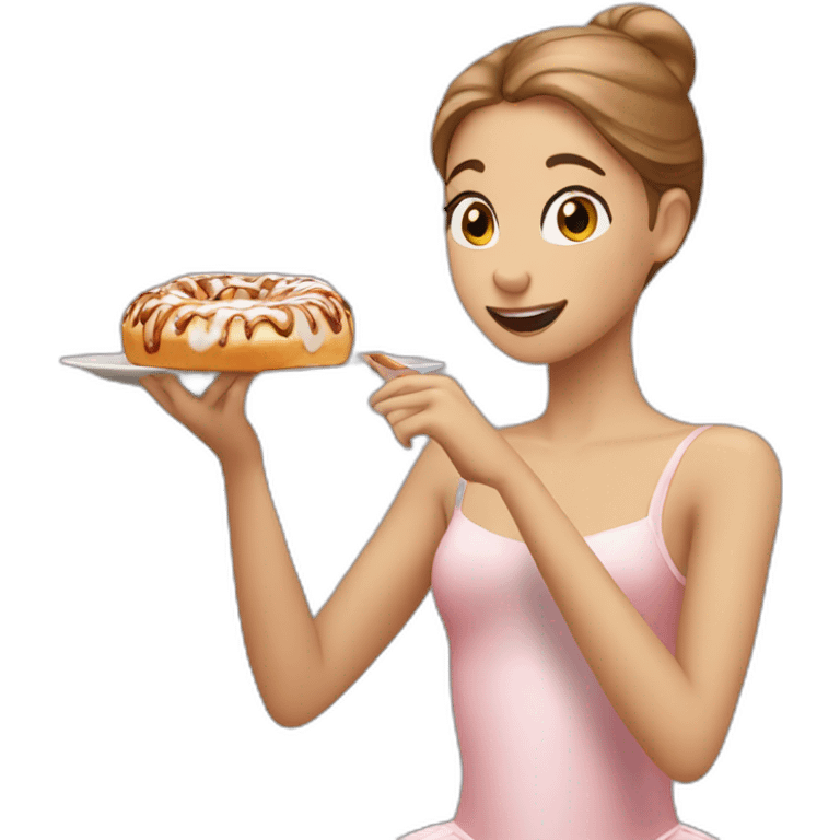 Ballerina eating a cinnamon roll emoji