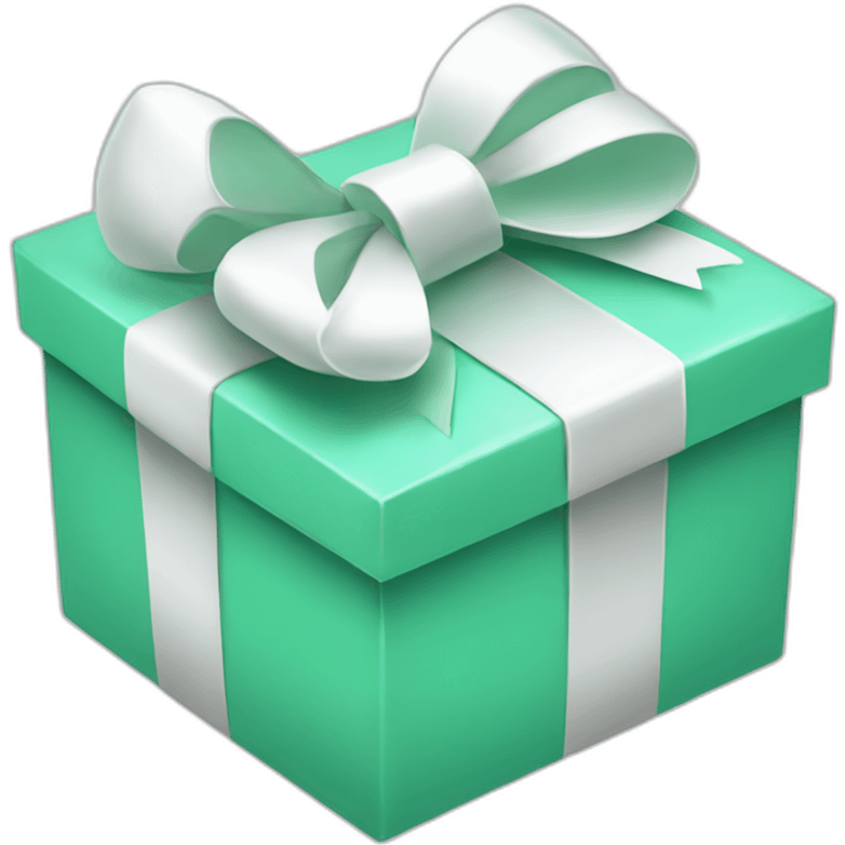 mint gift box with white bow emoji