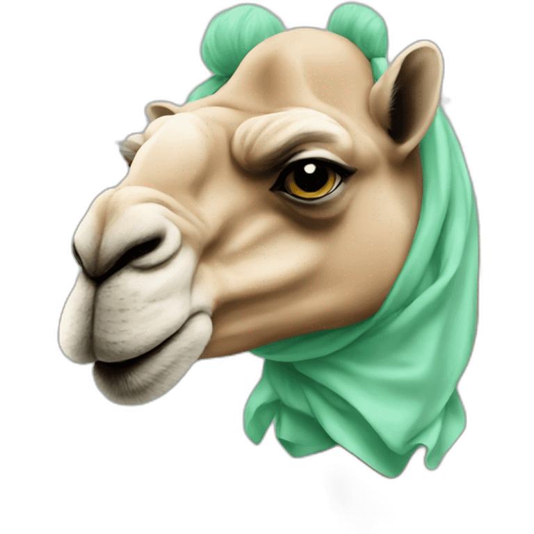 A fast camel green  And mint emoji