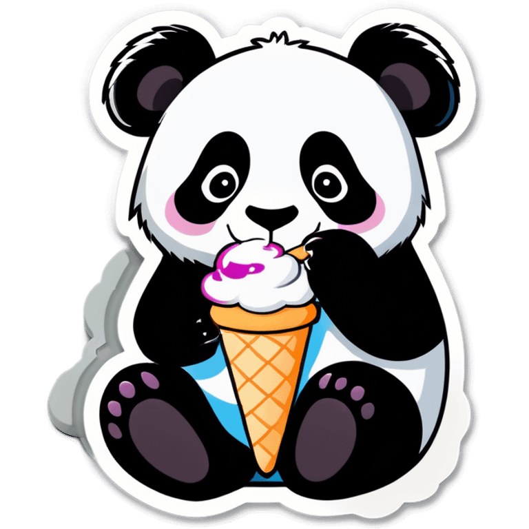 Panda eating ice cream emoji