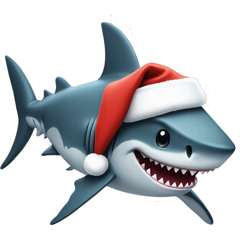 shark wearing a santa hat emoji