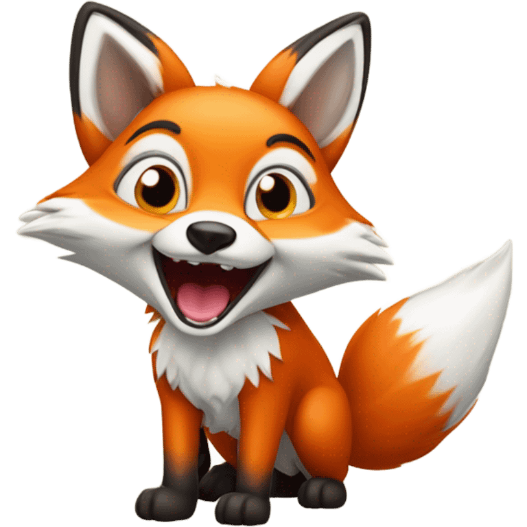 kawaii fox crazy emoji