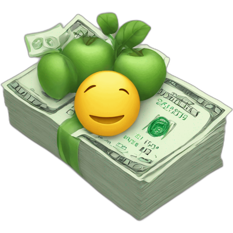 healthy bank with money emoji