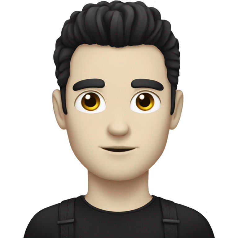 Goth white guy with black hair emoji