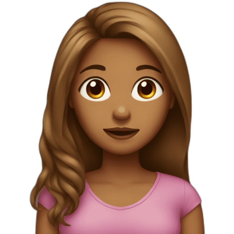 Brown complexion girl with long hairs emoji