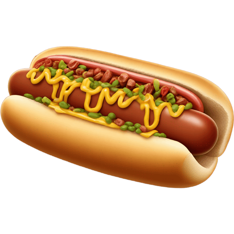 Hot dog with lots chili emoji