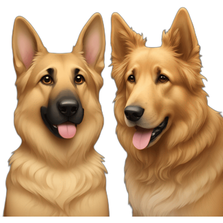 German shepherd and golden doodle  emoji