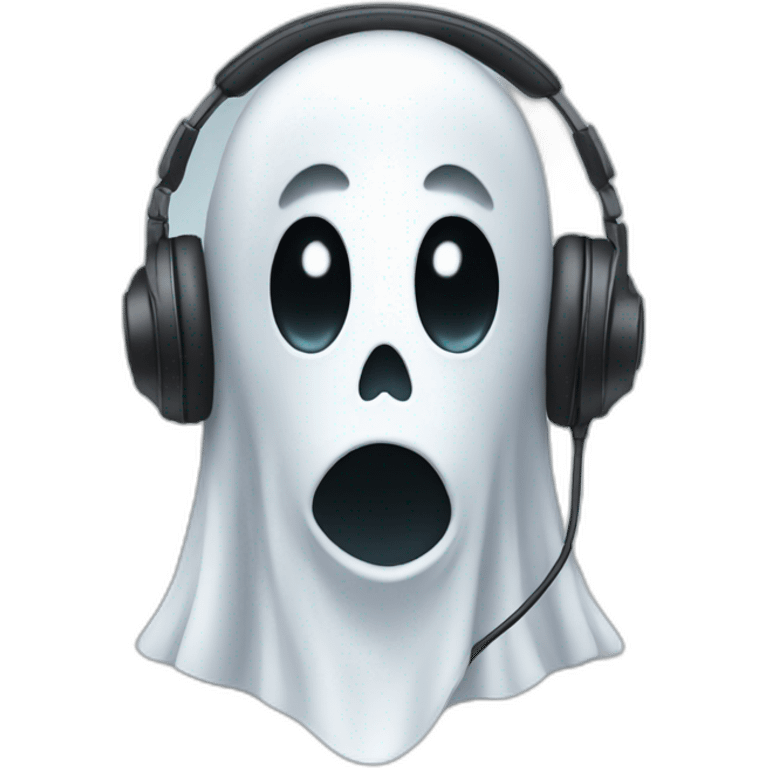 Ghost with a headset emoji