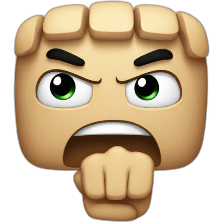 angry, holding, fist emoji