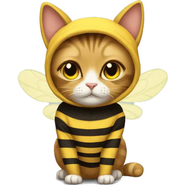 Cat wearing bee costume emoji