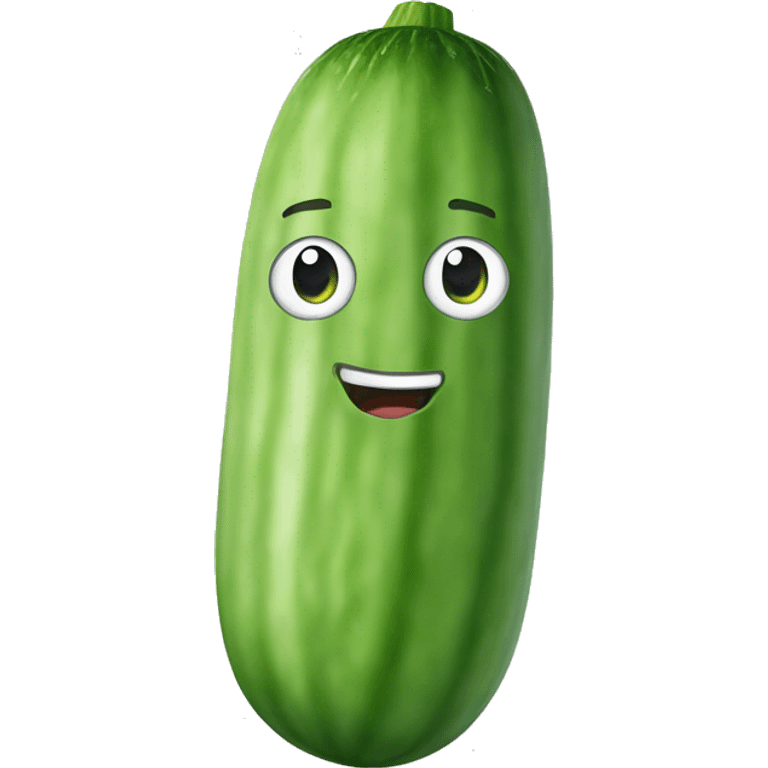 Cucumber with a face emoji