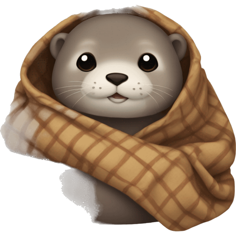 otter cozy in blanket emoji