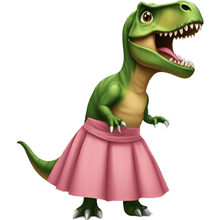 T-Rex wearing a skirt  emoji