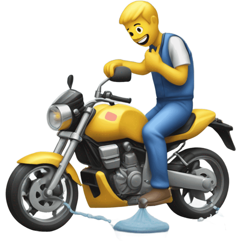 cleaning motorbike emoji