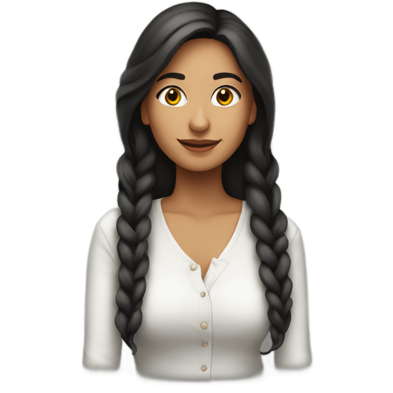 Mujer linda cabello largo  emoji