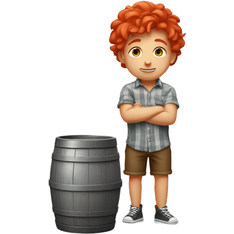 Red head boy doing a keg stand emoji