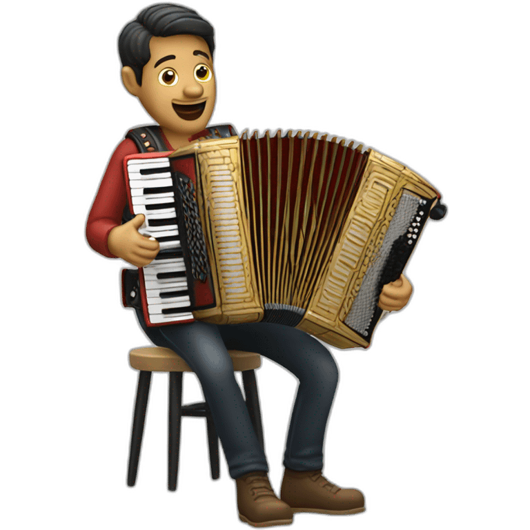 Man playing accordion guerrini model emoji