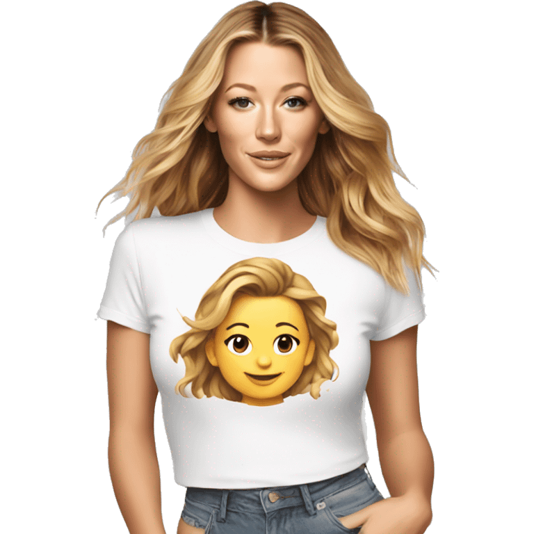 blake lively wearing tee emoji