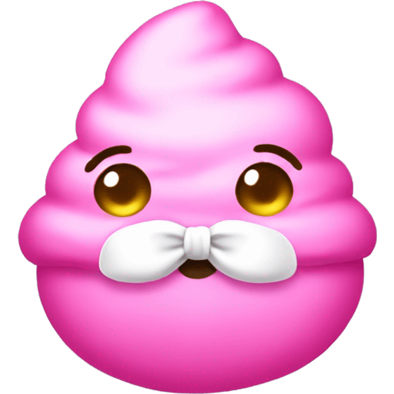 Pink poo with white bow emoji