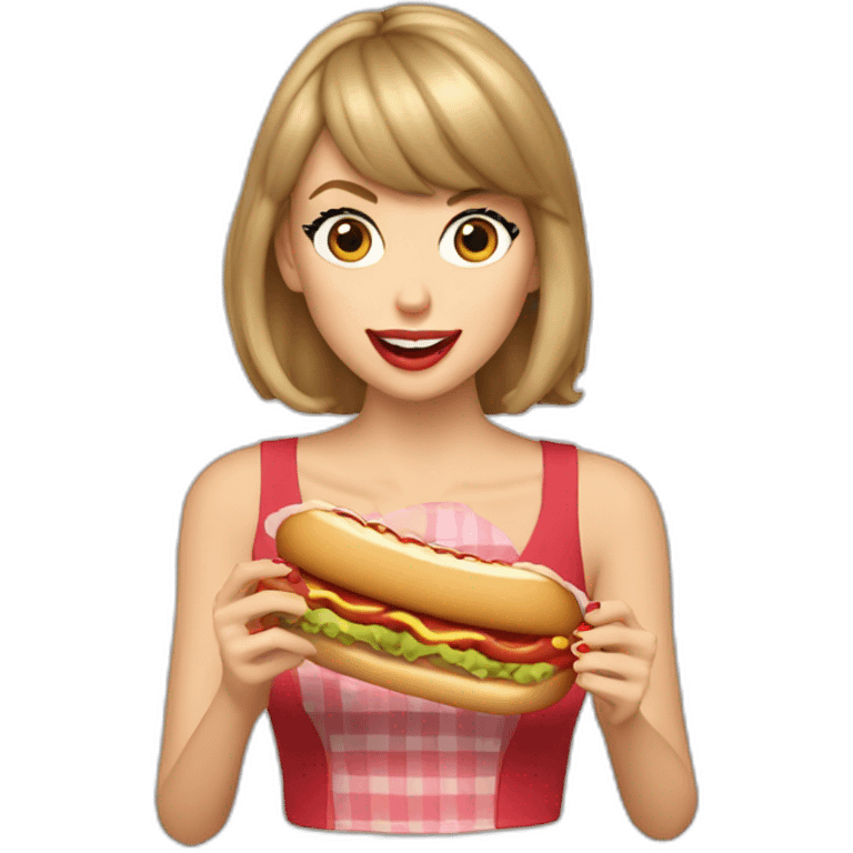 taylor swift comiendo hot dog emoji