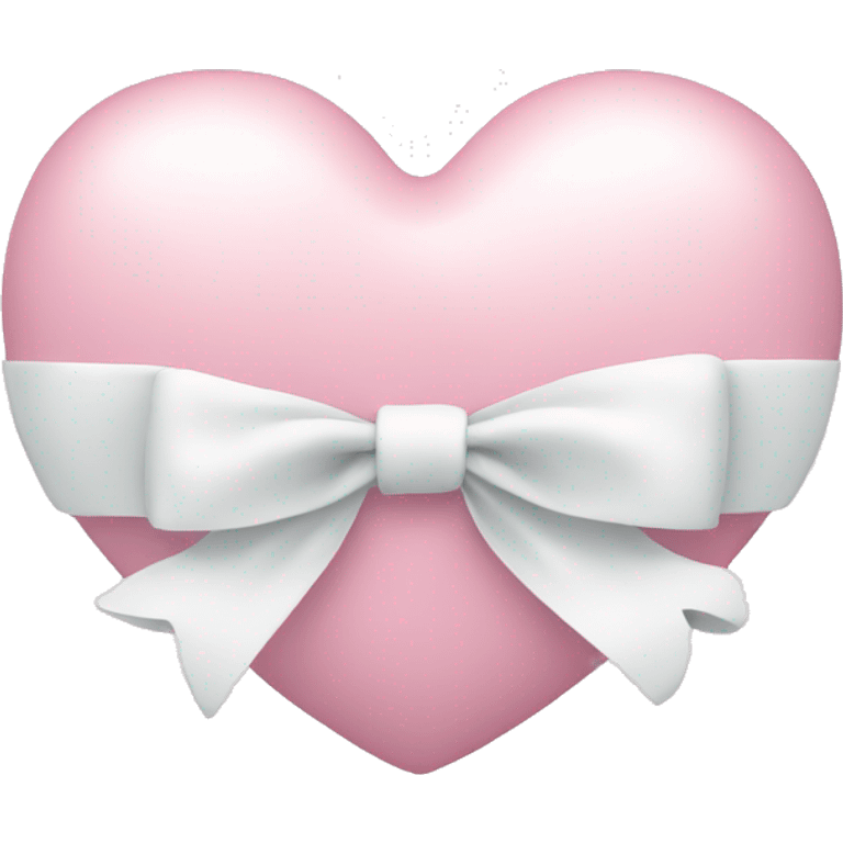 Pastel pink heart with white bow emoji