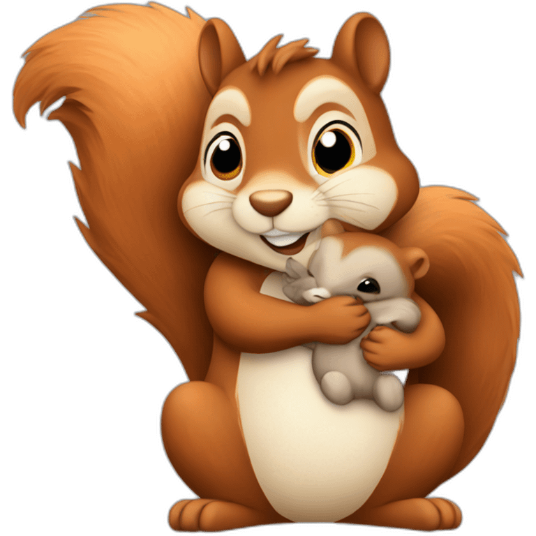 Squirrel hugging emoji