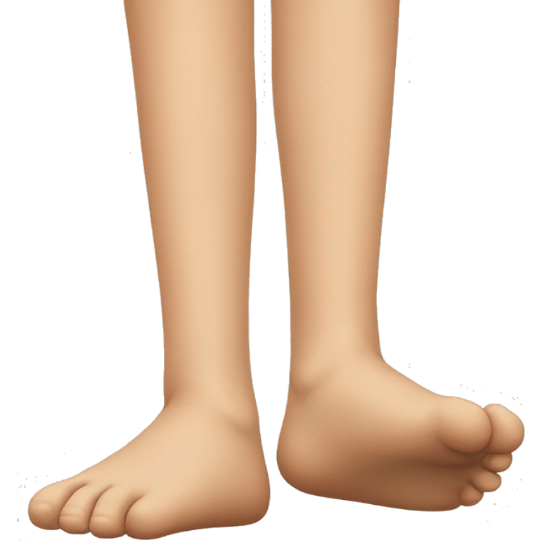 Girl with one huge foot and one regular foot emoji