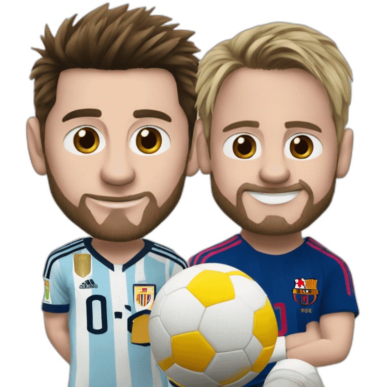 Messi with Beckham  emoji