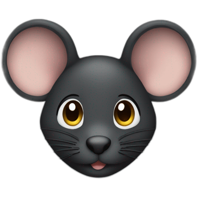 A mouse with black hair emoji