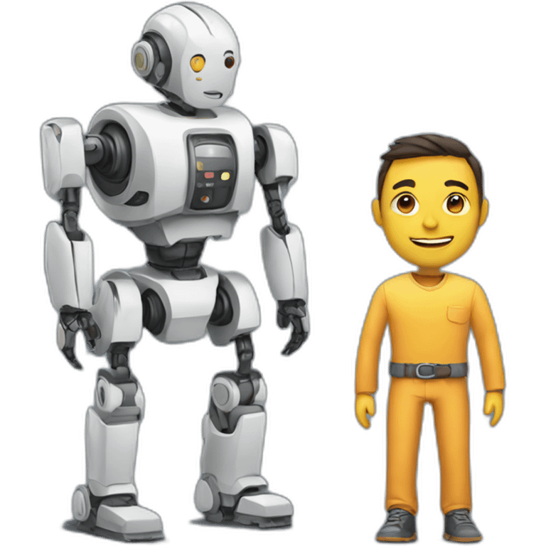 man and robot emoji