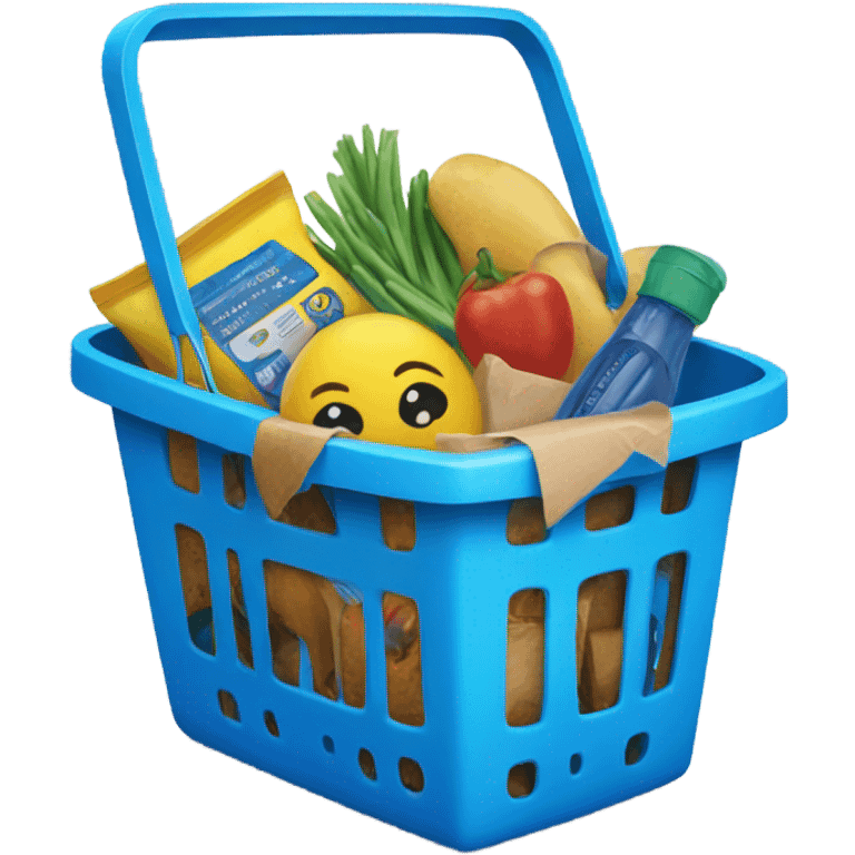 Blue shopping basket emoji