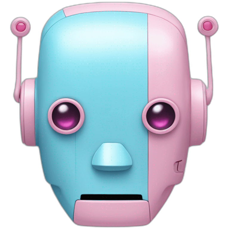 pastel blue and pink robot head emoji