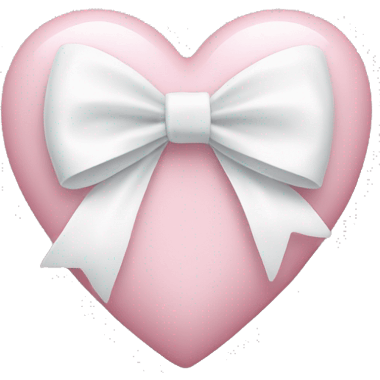 Pastel pink heart with white bow emoji