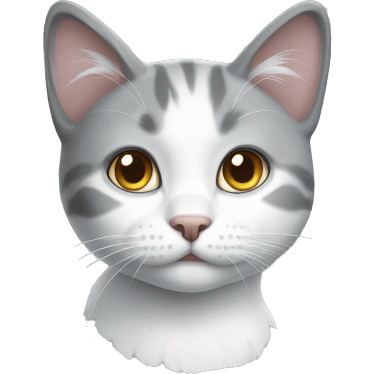 Grey and white cat emoji