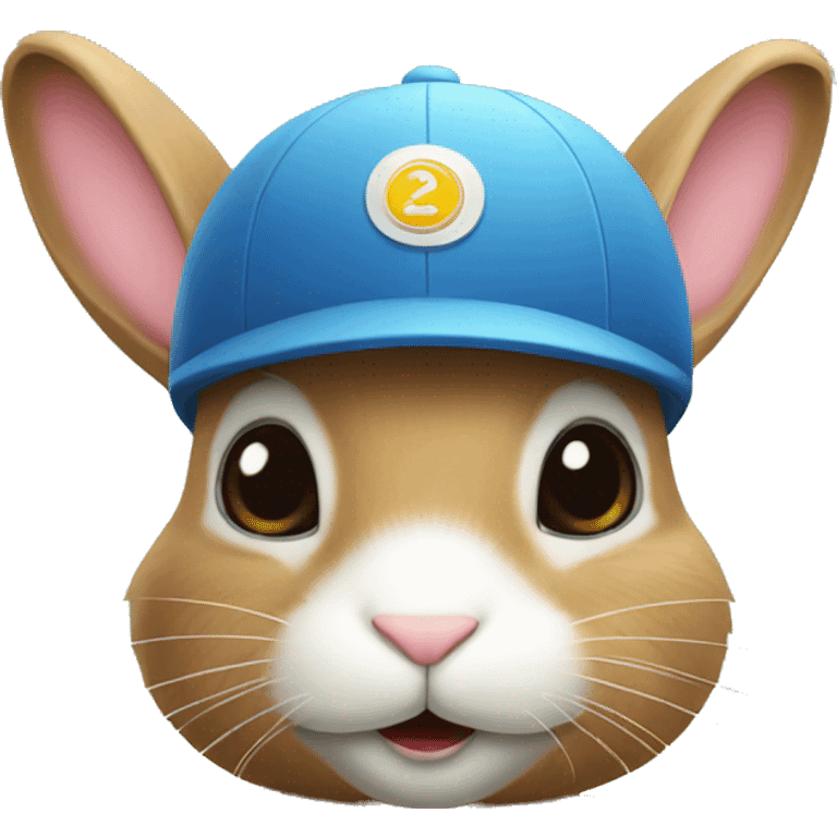 Bunny in cycling hat emoji