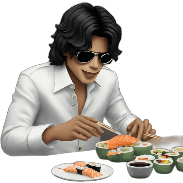 Michael Jackson qui mange des sushis emoji