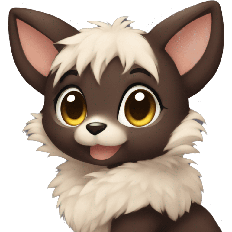 Anthro Shy Cute Chibi Dark Brown Furry Animal Anthro Sona emoji