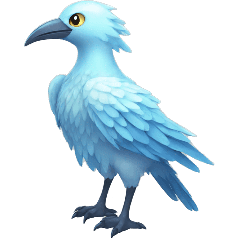 Fantasy legendary godly ice bird Fakemon full body emoji