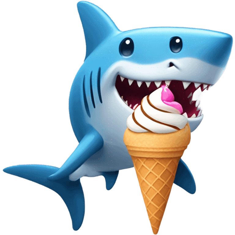 A shark with an ice cream emoji