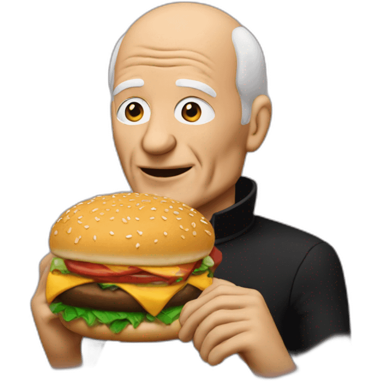 picard eating a hamburger emoji