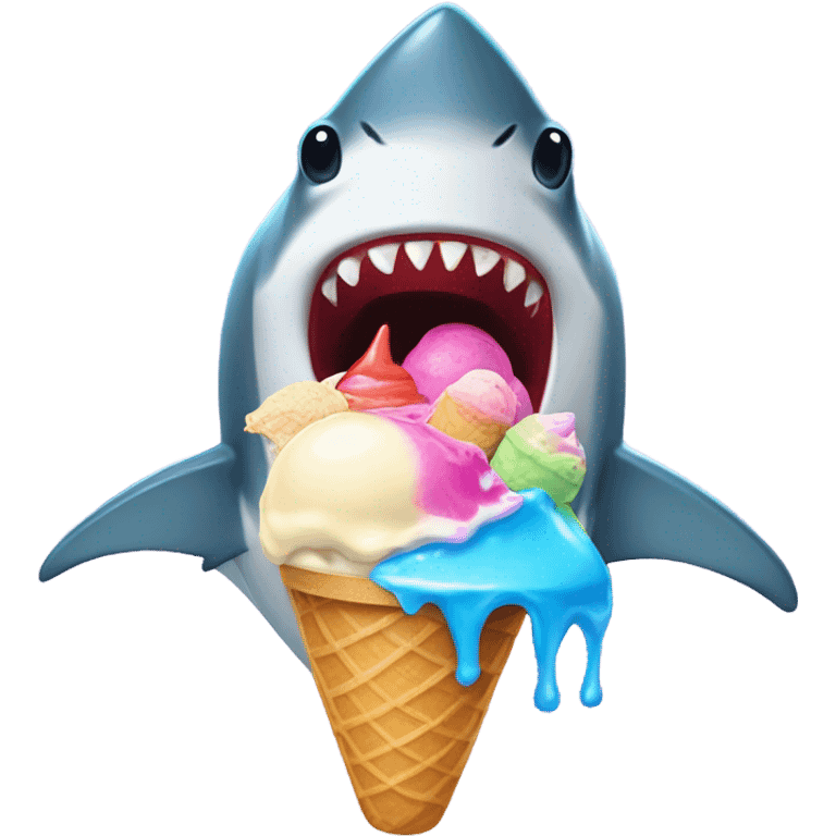 Shark eating icecream emoji