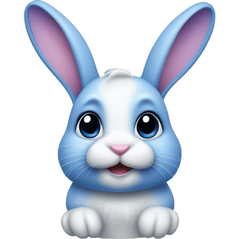 Mini loop rabbit with blue aye  emoji