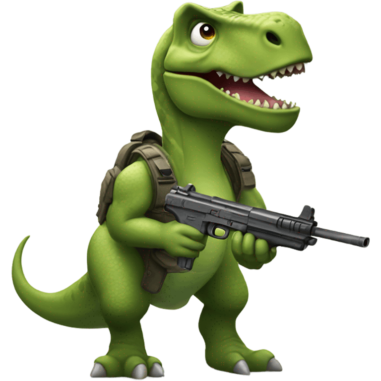 dinosaur with gun emoji