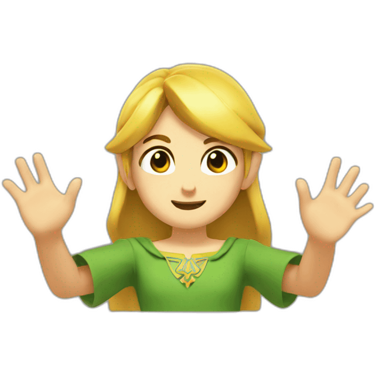 link zelda smiling face with open hands emoji