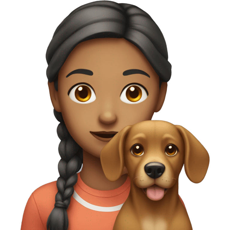 girl with head of dog emoji