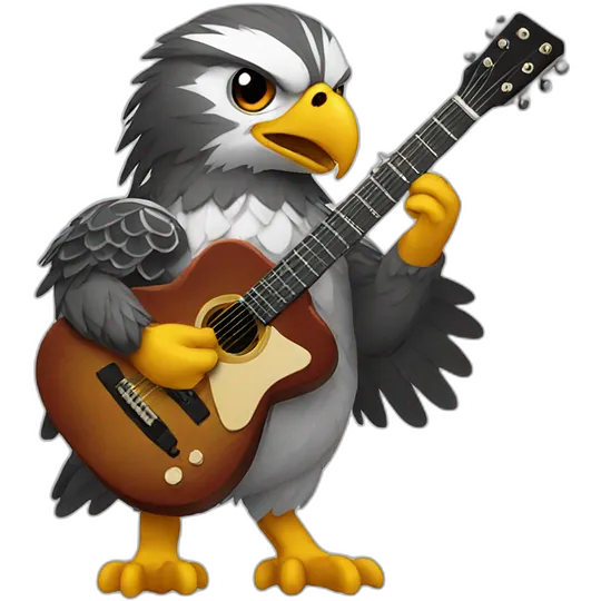 hawk playing guitar emoji