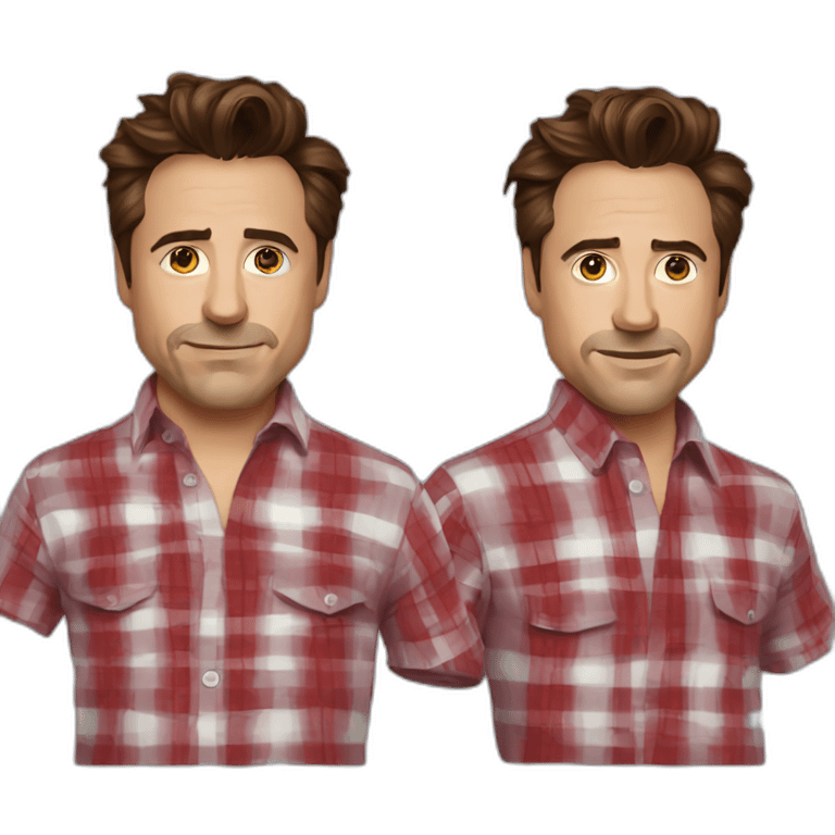 Robert Downey Jr. wearing a red plaid shirt emoji