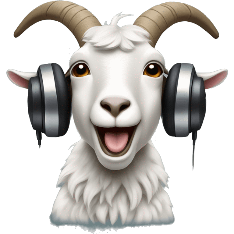 goat with headphones singing in a microphone emoji